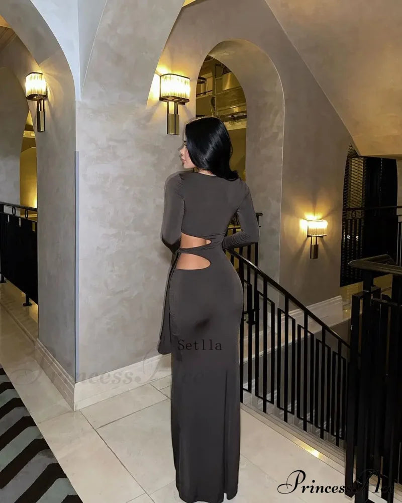 Fashion Sexy Side Cut Out Maxi Dress