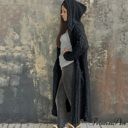 Fashion Women Cardigans Baggy Long Coat Chunky Knitted Sweater 4 / S