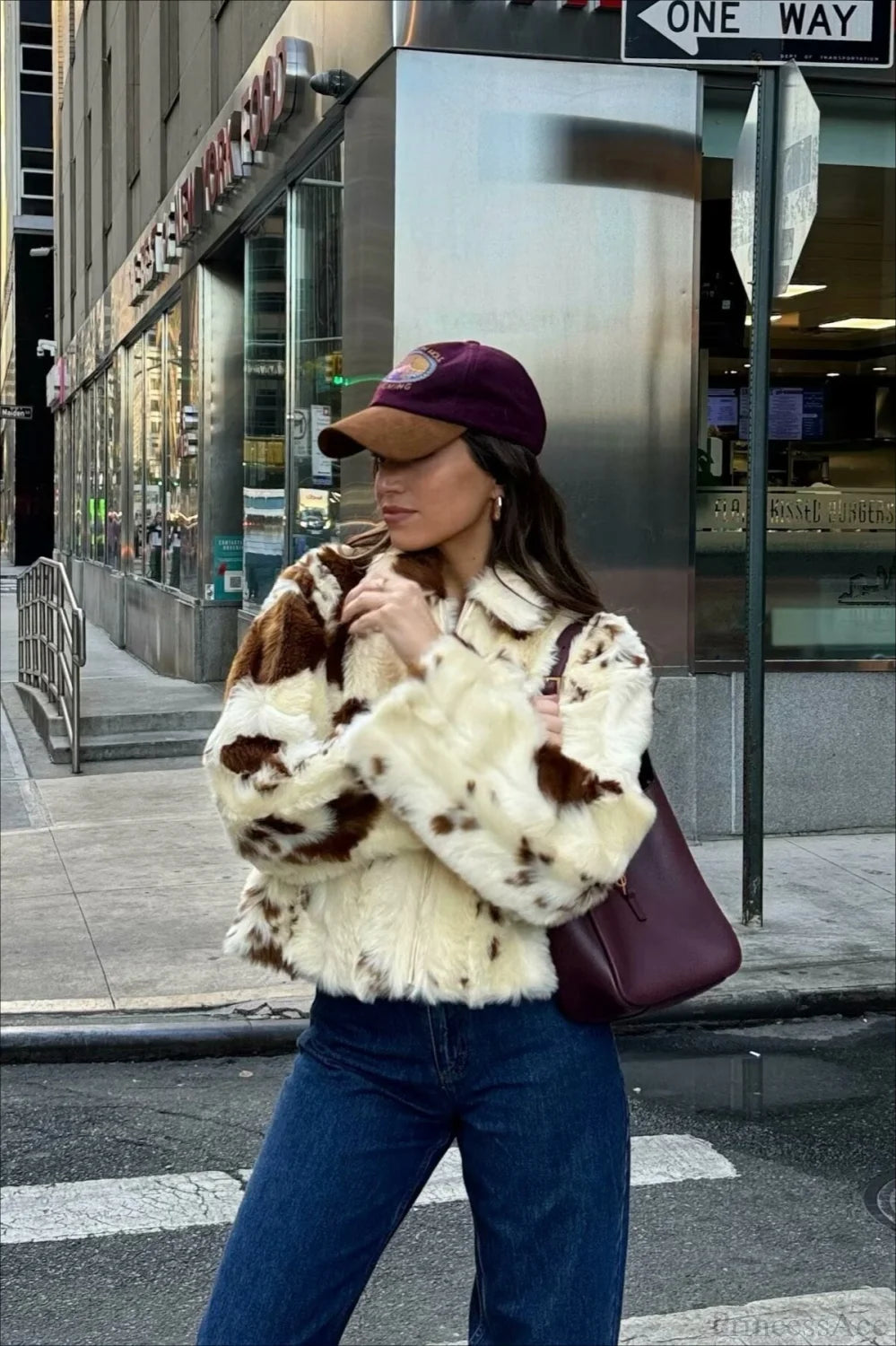 Faux Fur Leopard Print Fuzzy Warm Coat