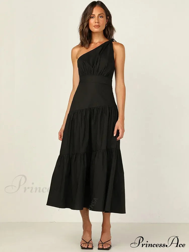 Feathers Strapless Sleeveless Split Hem Evening Maxi Dress Black / S