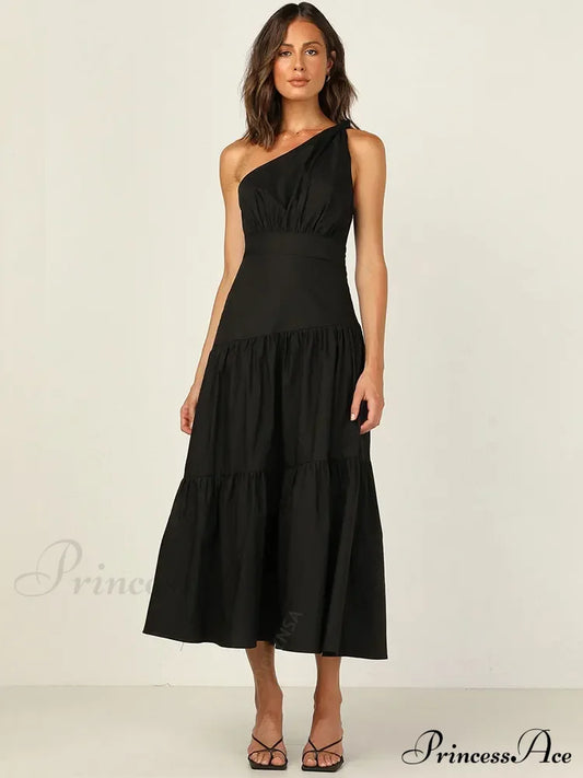 Feathers Strapless Sleeveless Split Hem Evening Maxi Dress Black / S