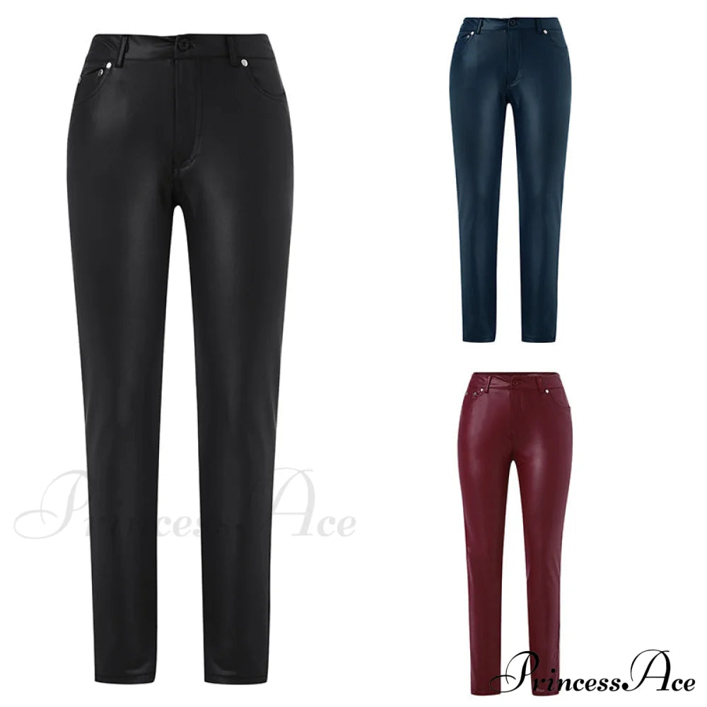 Female Leather Leggings Pants