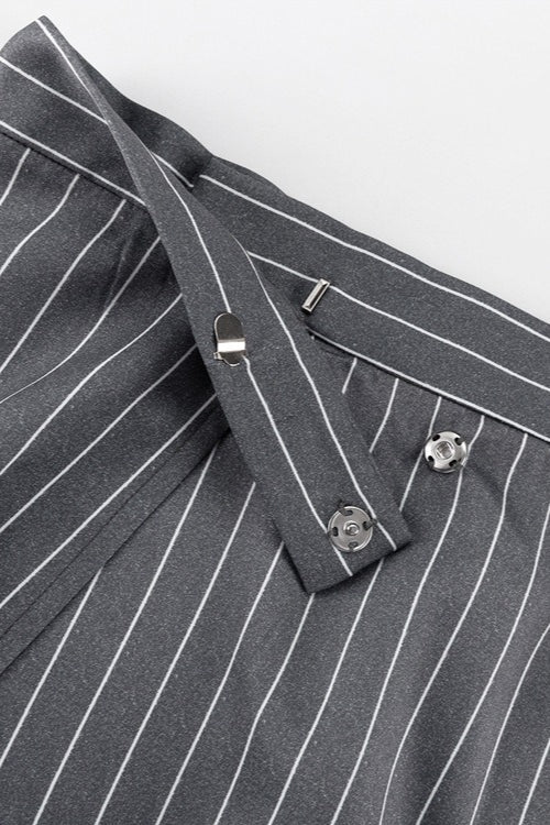 Fashion Striped Suit Blazer Two Piece Set