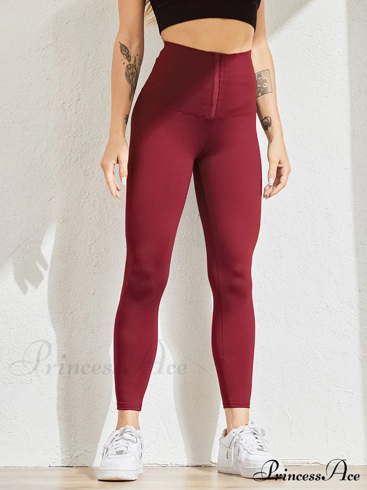 Fitness High Waist Leggings Wine / S