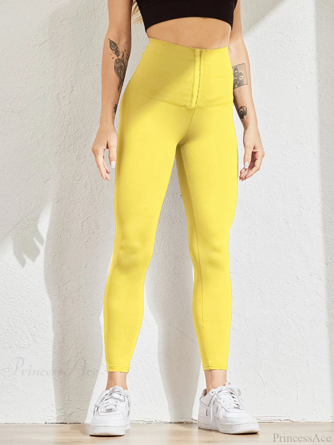 Fitness High Waist Leggings Yellow / S