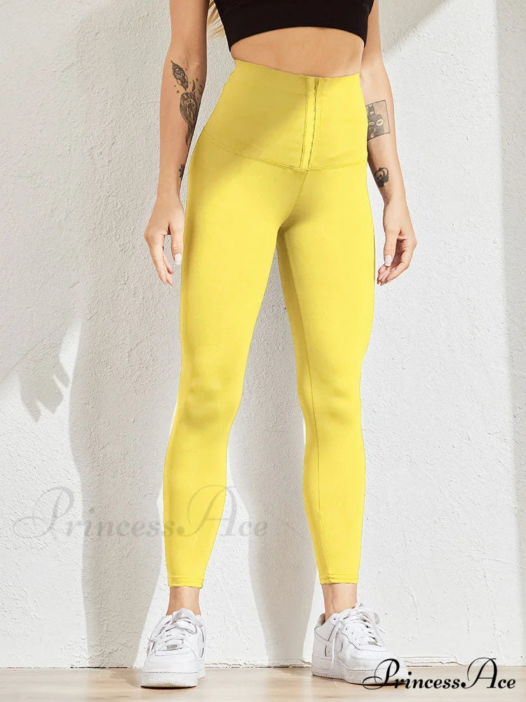 Fitness High Waist Leggings Yellow / S