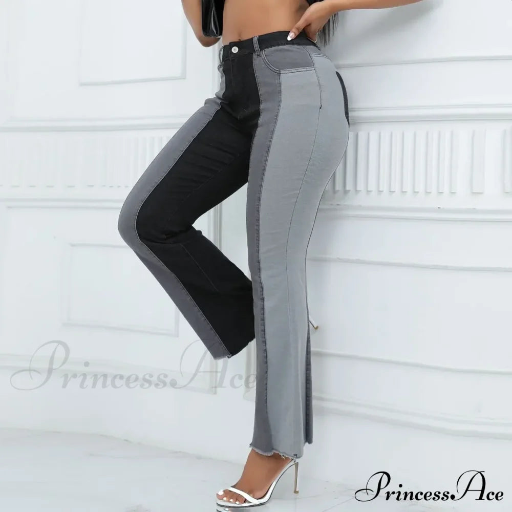 Flare High Waisted Wide Leg Color Bell Bottom Jeans