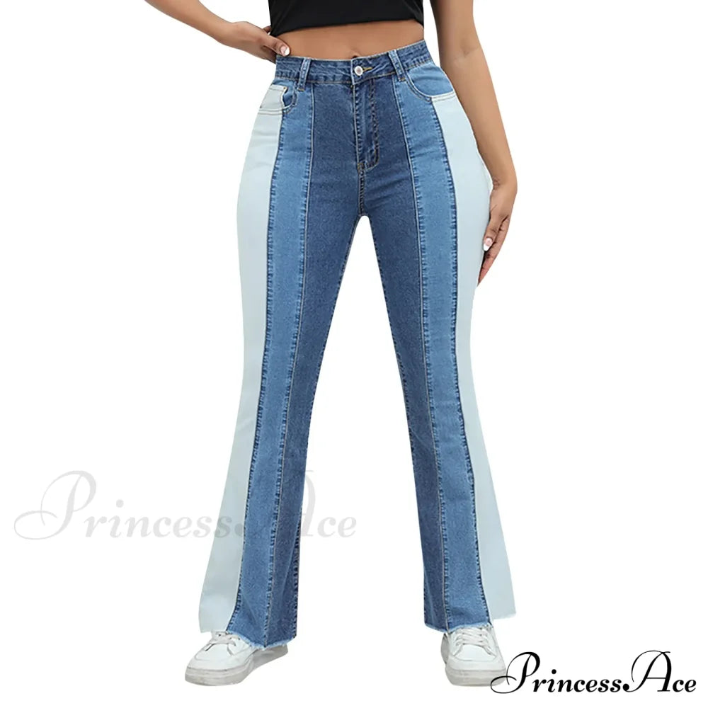 Flare High Waisted Wide Leg Color Bell Bottom Jeans