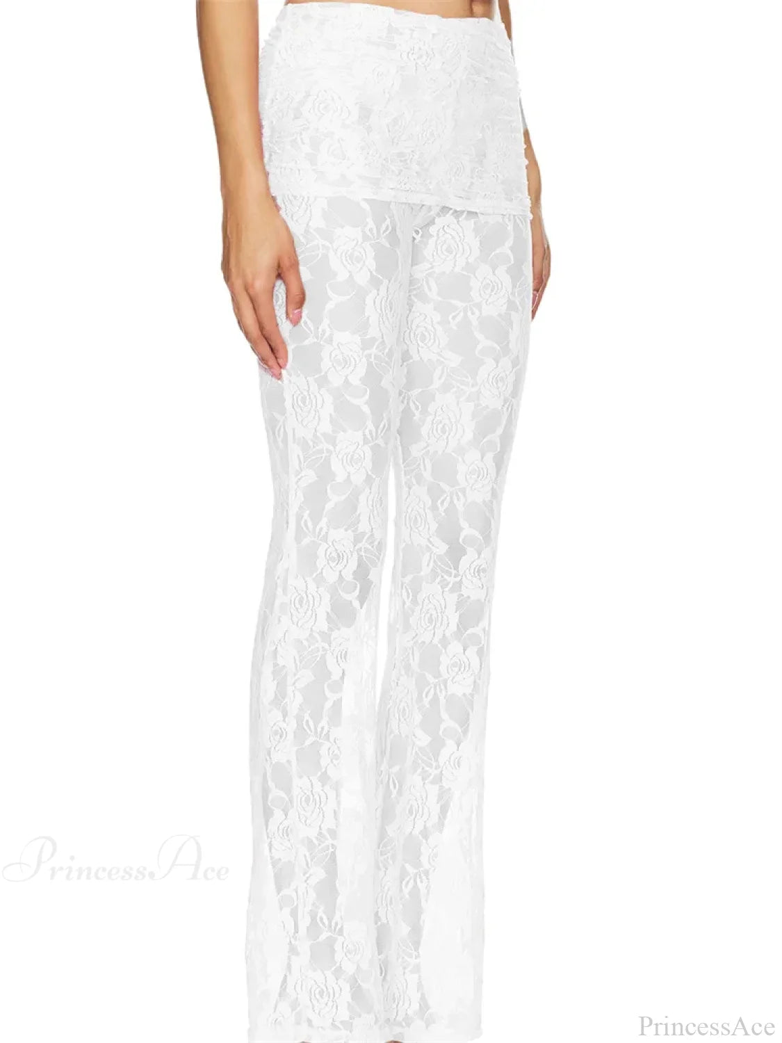 Flared Leg Lace See-Through Bootcut Fashion Pant pant-250223