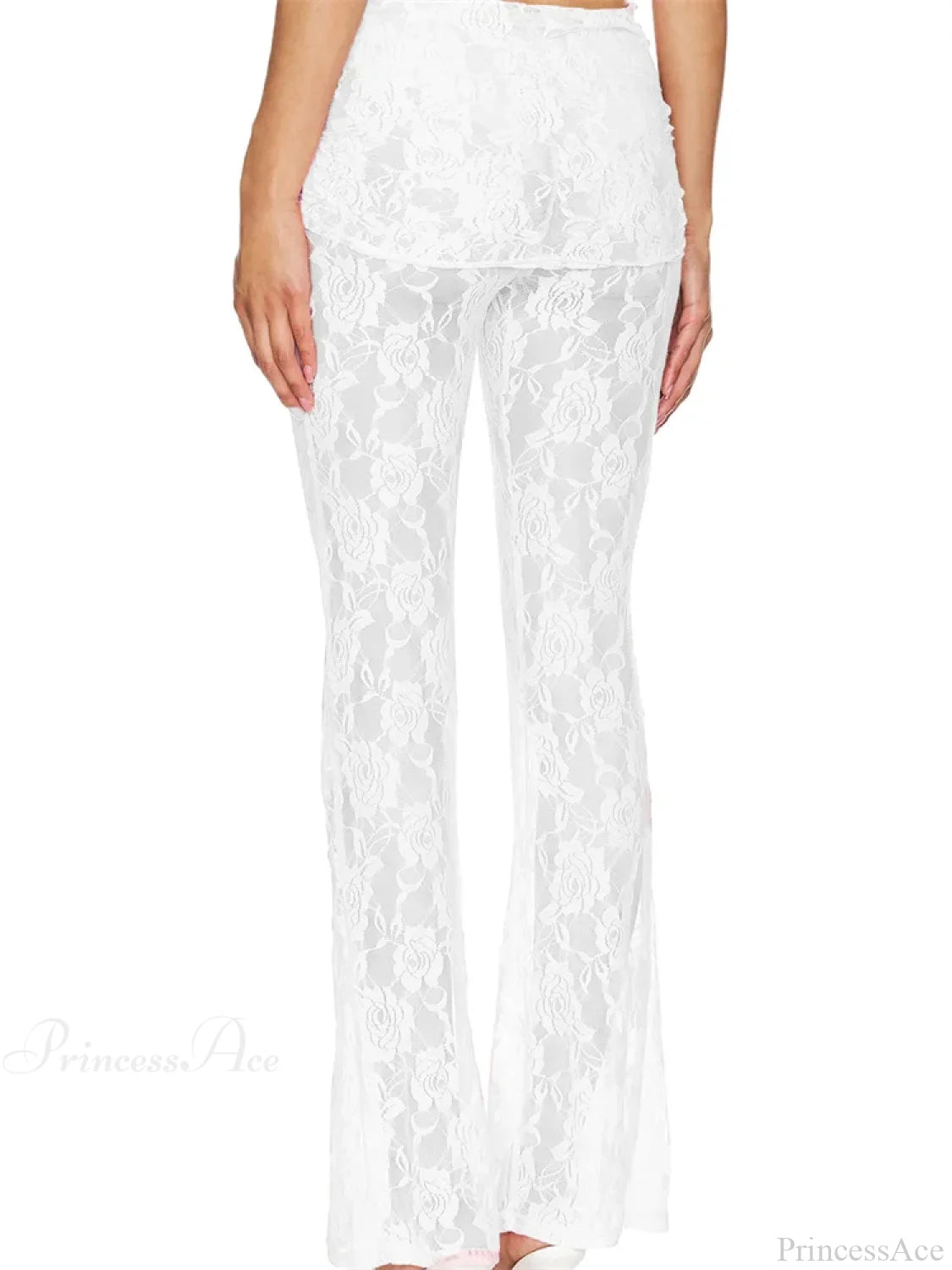 Flared Leg Lace See-Through Bootcut Fashion Pant pant-250223