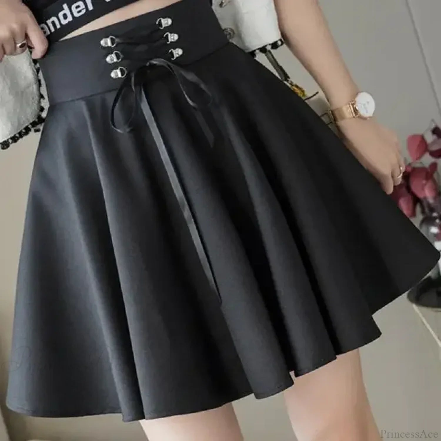 Flared Mini Skater School Skirt
