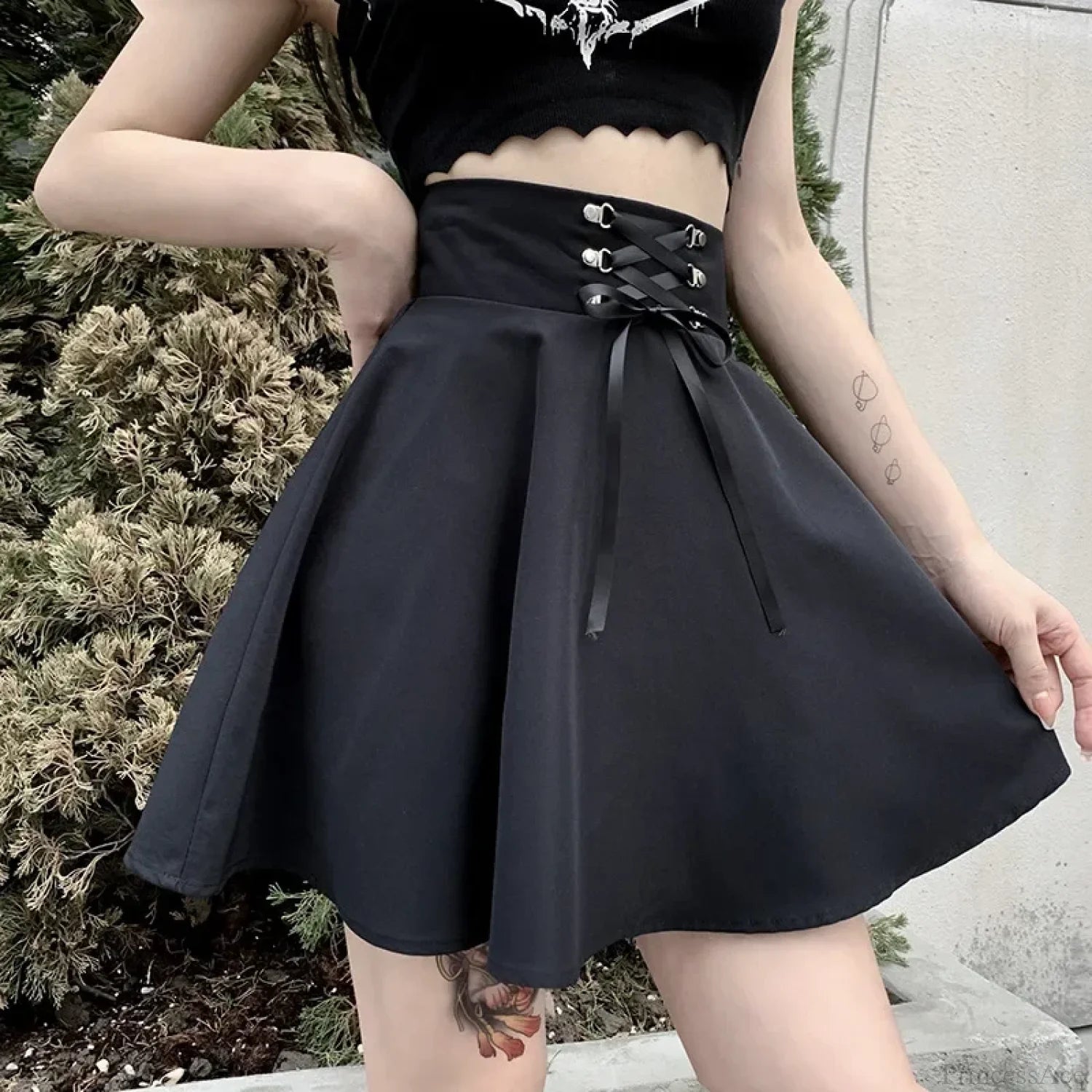 Flared Mini Skater School Skirt
