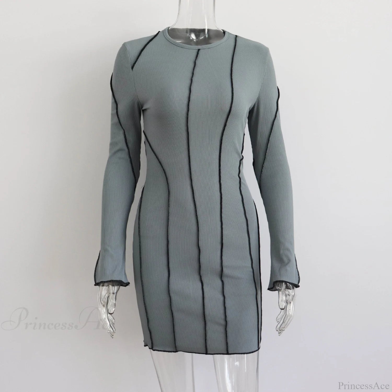 Flared Sleeve Dress M / Black Dresses
