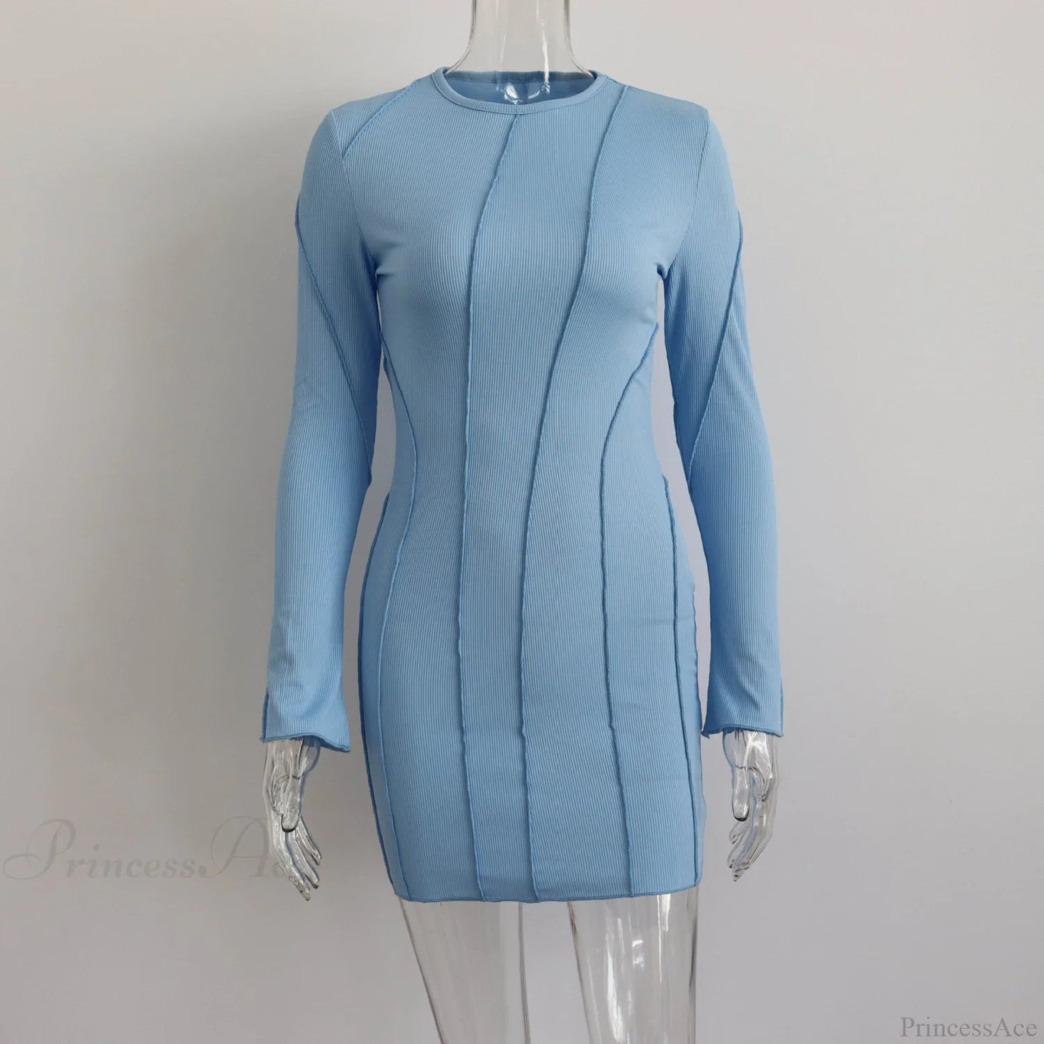 Flared Sleeve Dress M / Light Blue Dresses