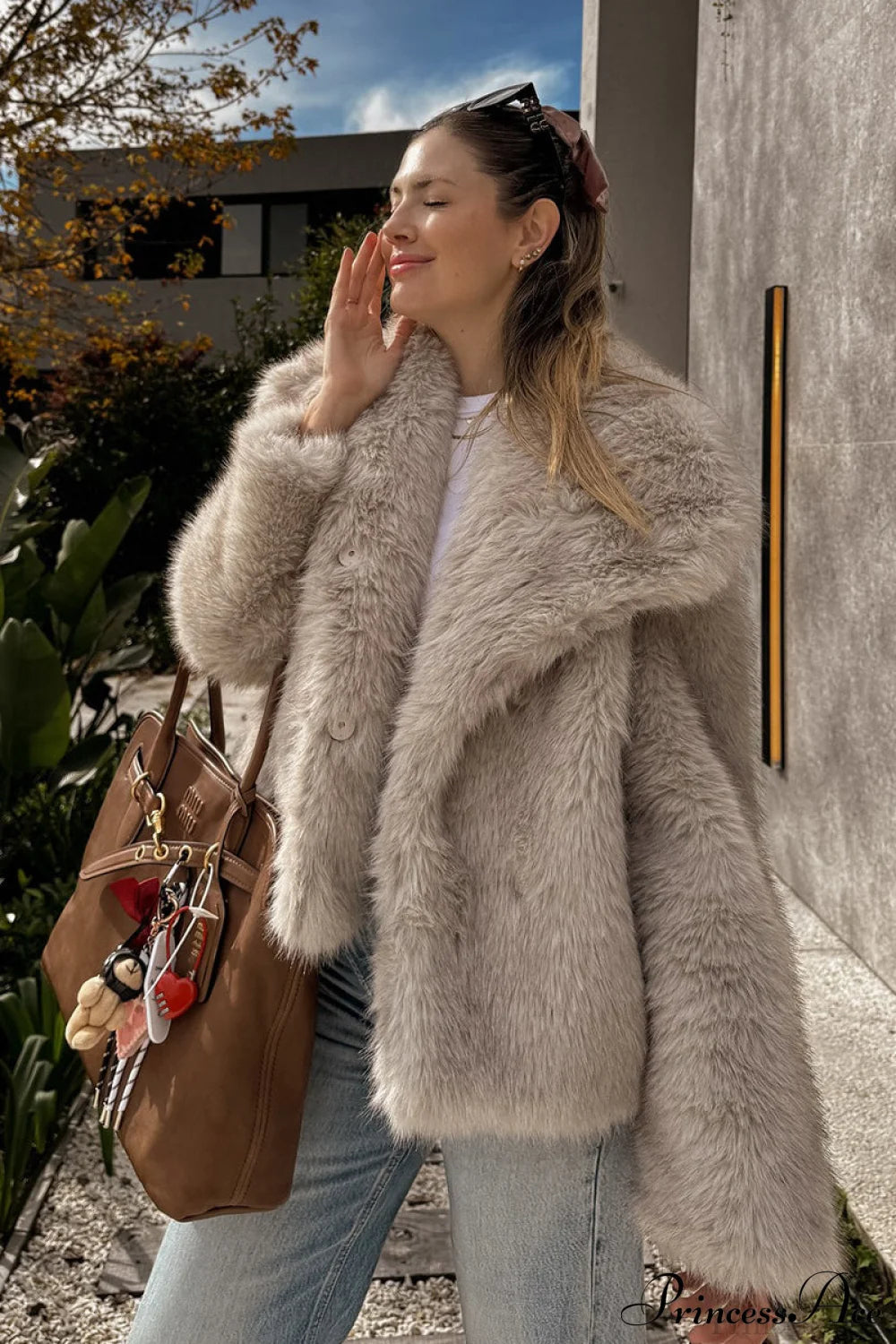 Fleece Cardigan Faux Fur Warm Coat