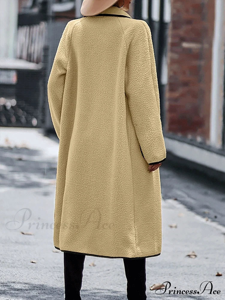 Fleece Charming Solid Coat Coats-L