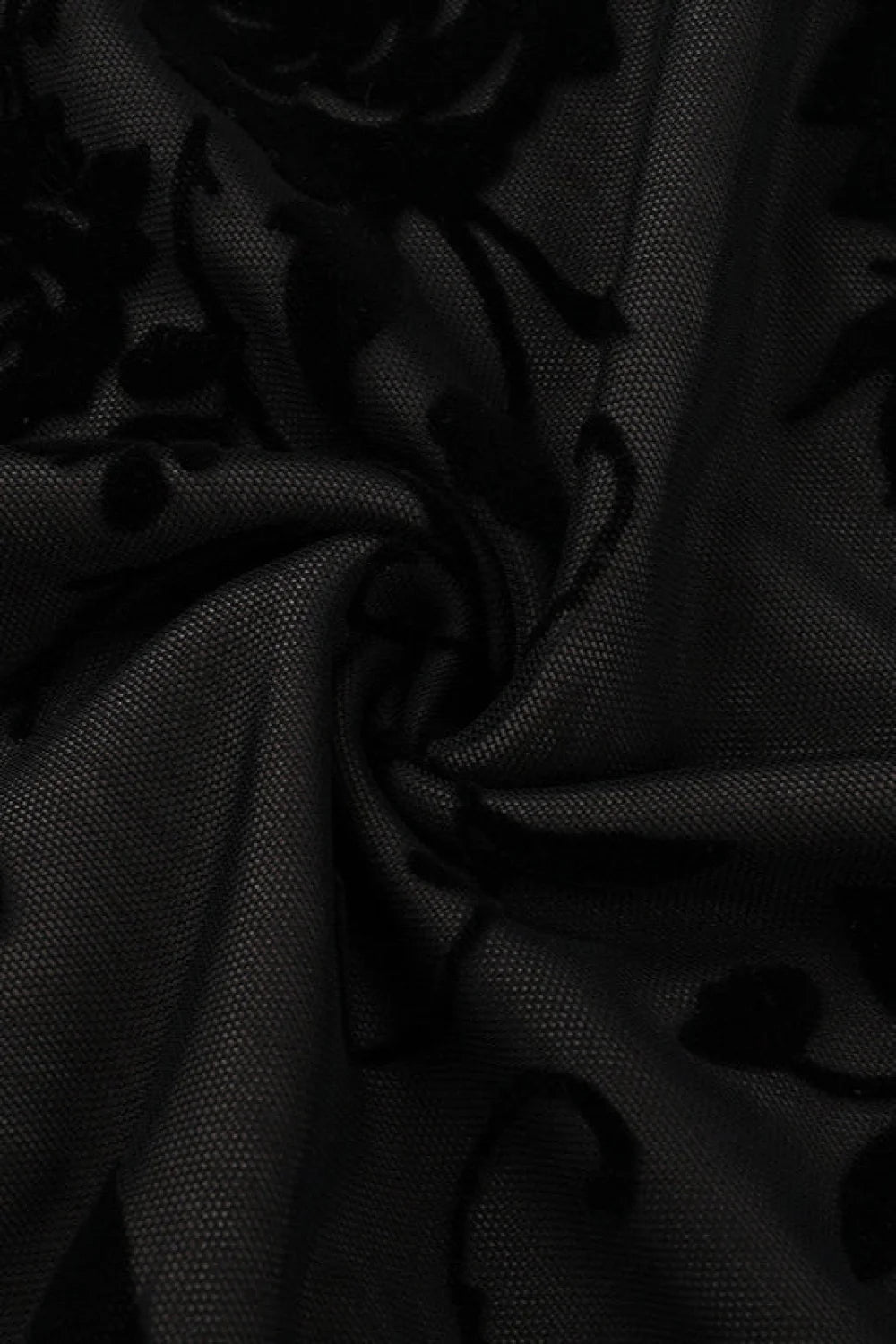 Flocked Mesh Sleeveless Bodycon Maxi Dress