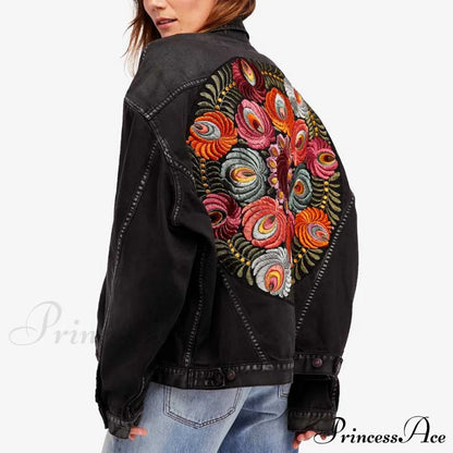 Floral Embroidered Denim Jacket