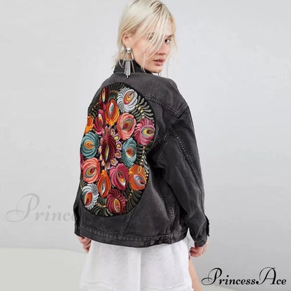 Floral Embroidered Denim Jacket