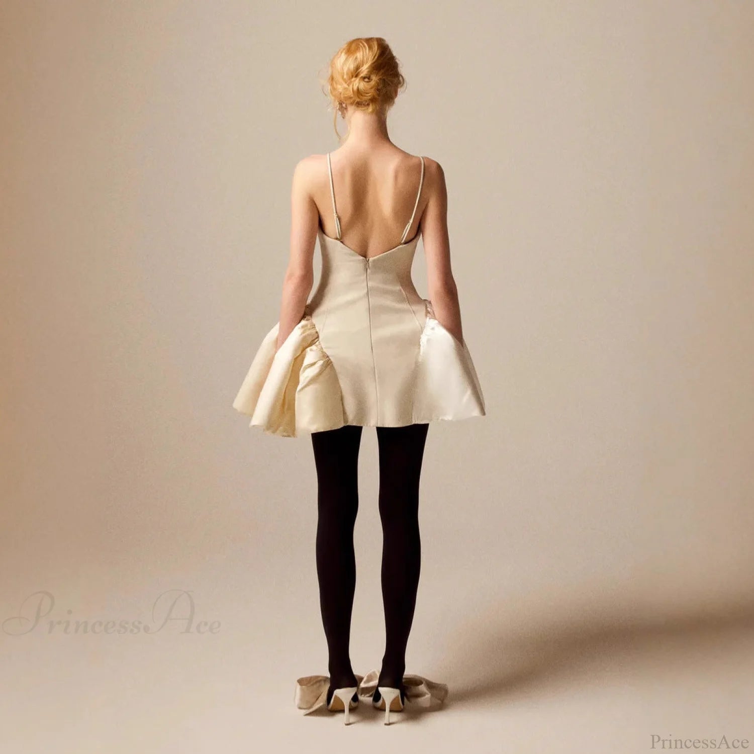 Floral Lace Bandage Prom Dress for Birthday Party black / XS promdress-250223