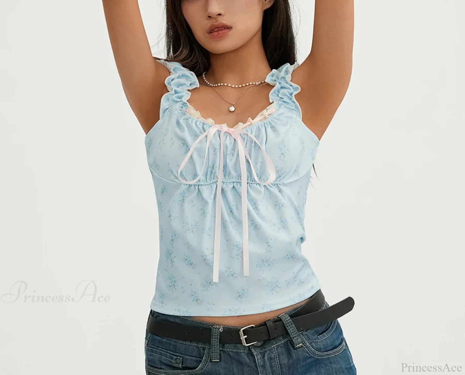 Floral Lace Patchwork Sleeveless Slim Fit Club Crop Vest croptop-250126