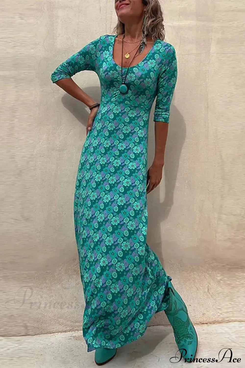 Floral Print Stylish Midi Dress Dresses