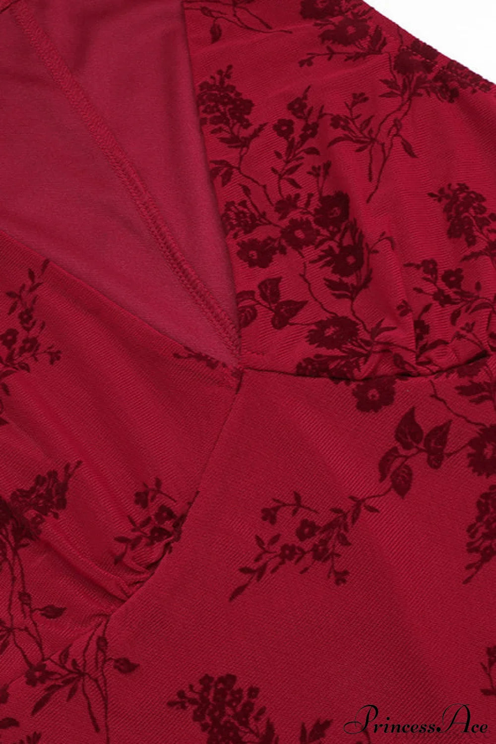 Floral Print V-Neck Sleeveless Fitted Party Dress