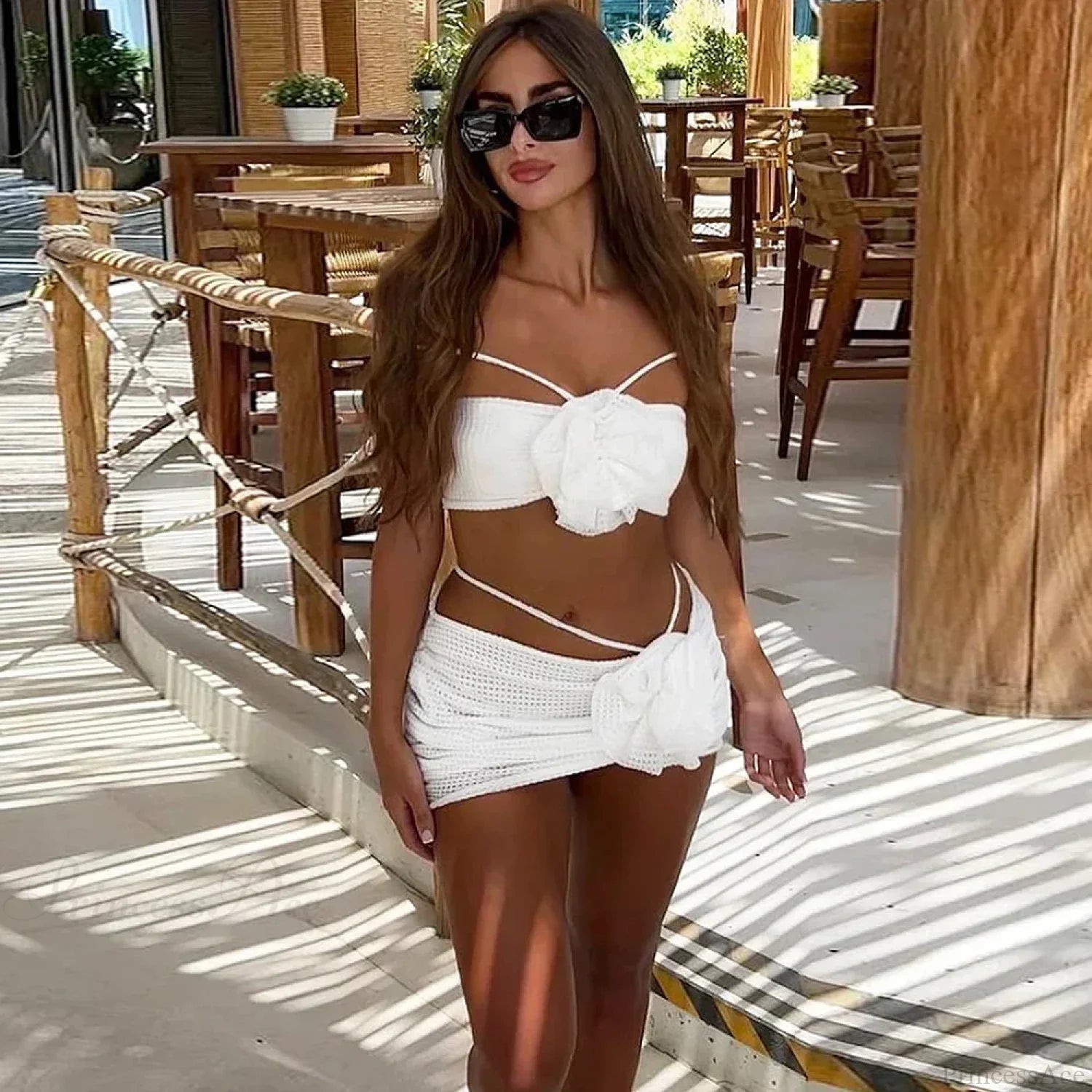 Floral Skirt Set Three Piece Swimsuit