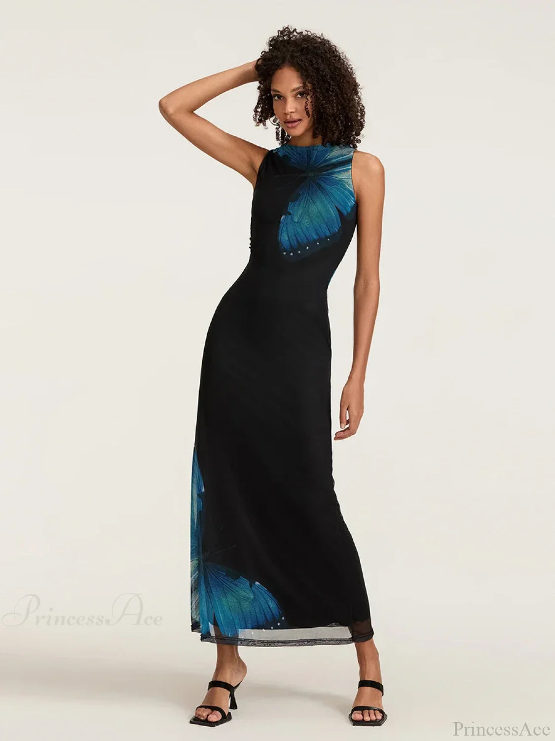 Floral Sleeveless Bodycon Back Hollowed Lacing Tank Party Floral Dress floraldress-250126