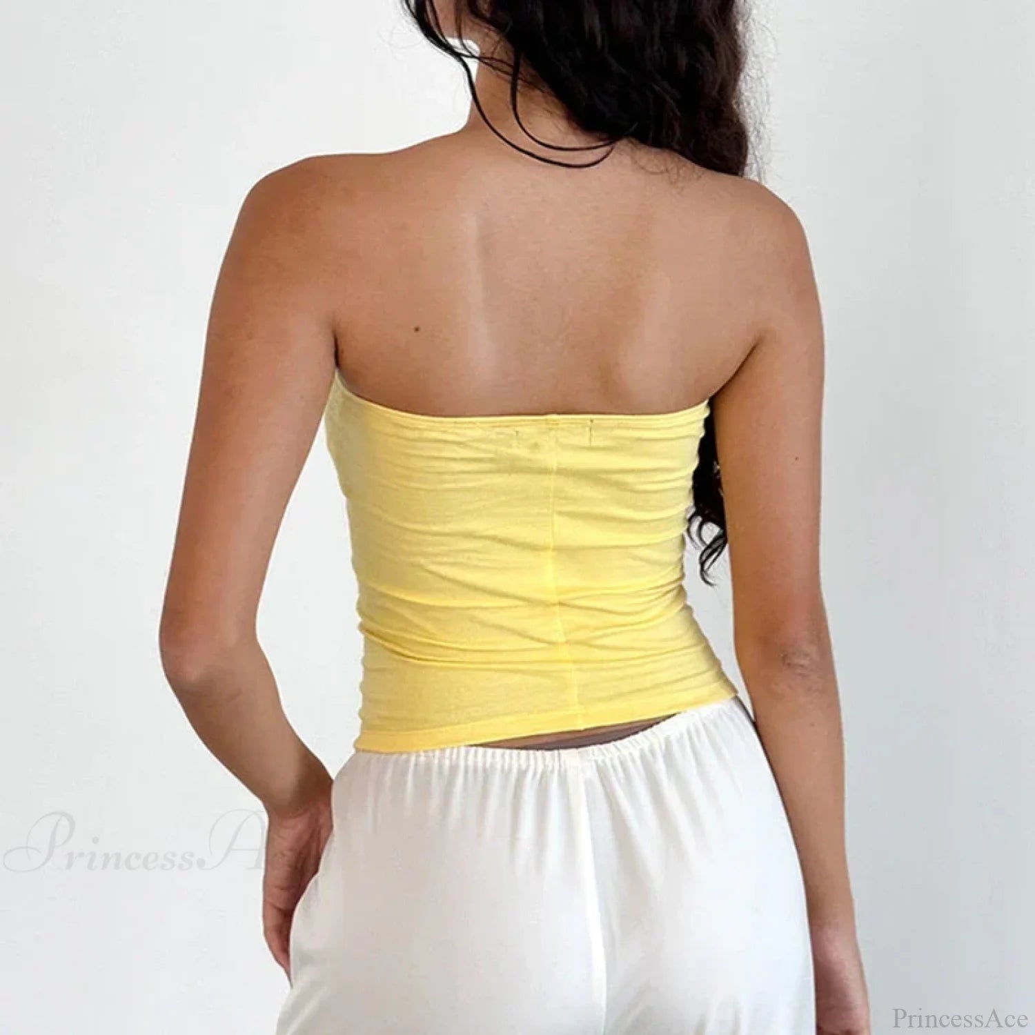 Floral Strapless Bandeau Backless Sleeveless Fairy Coquette Off Shoulder Crop Top croptop-250126