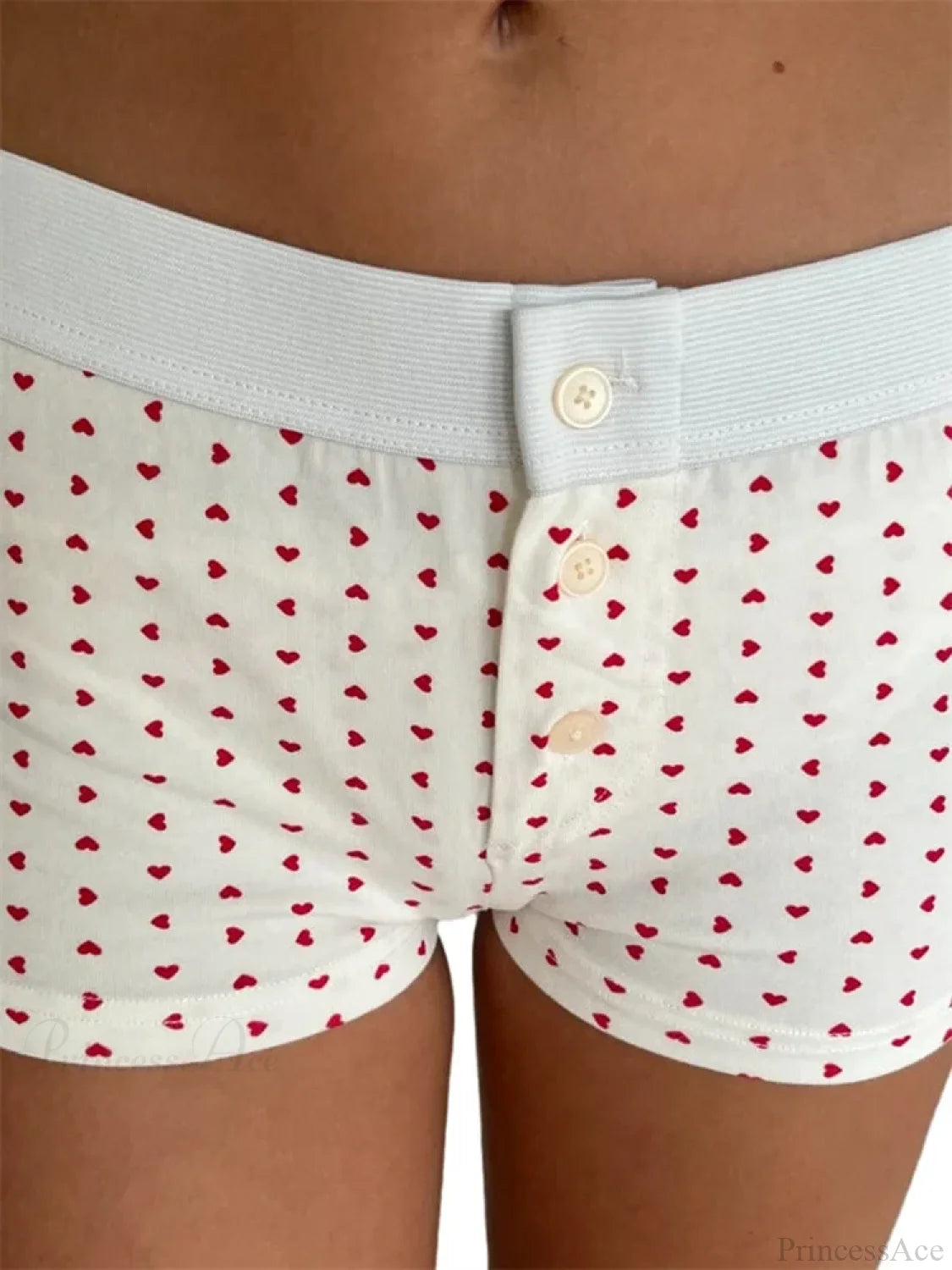 Floral Striped Pajama Sleep Short white / S short-250223