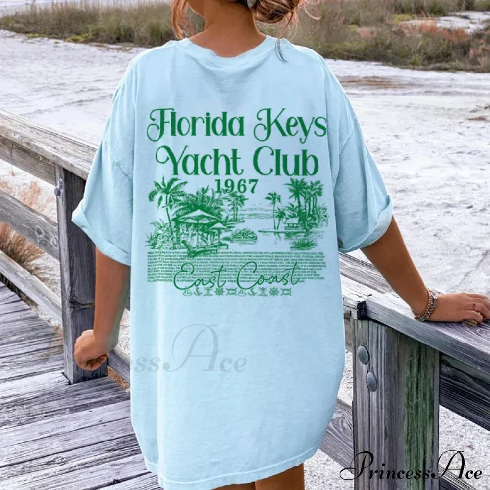 Florida Yacht Club Charming Back Print T-Shirt