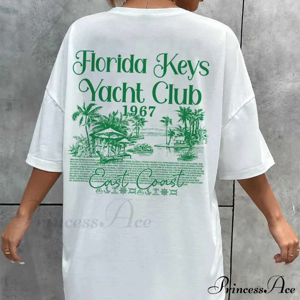 Florida Yacht Club Charming Back Print T-Shirt