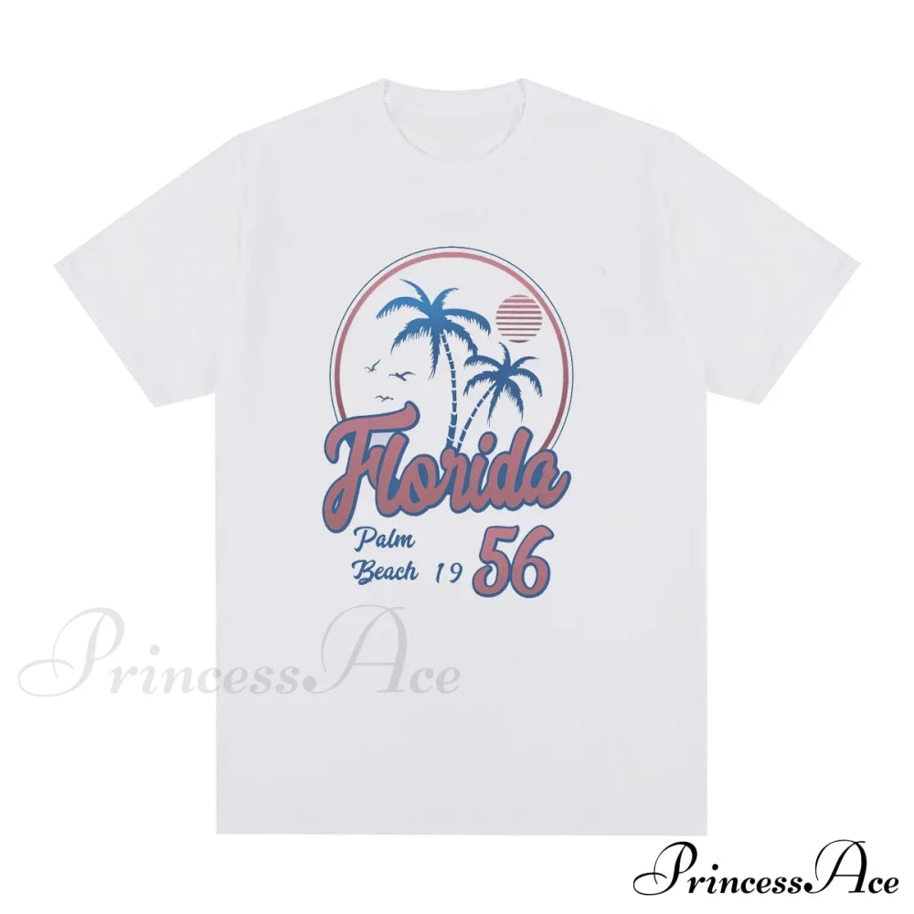 Florida56 Oversized Coconut Charming Tree Print T-Shirt