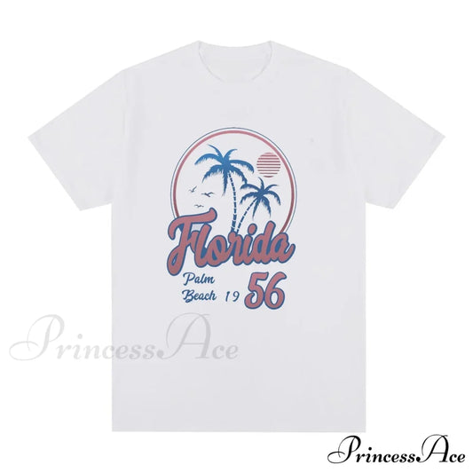 Florida56 Oversized Coconut Charming Tree Print T-Shirt