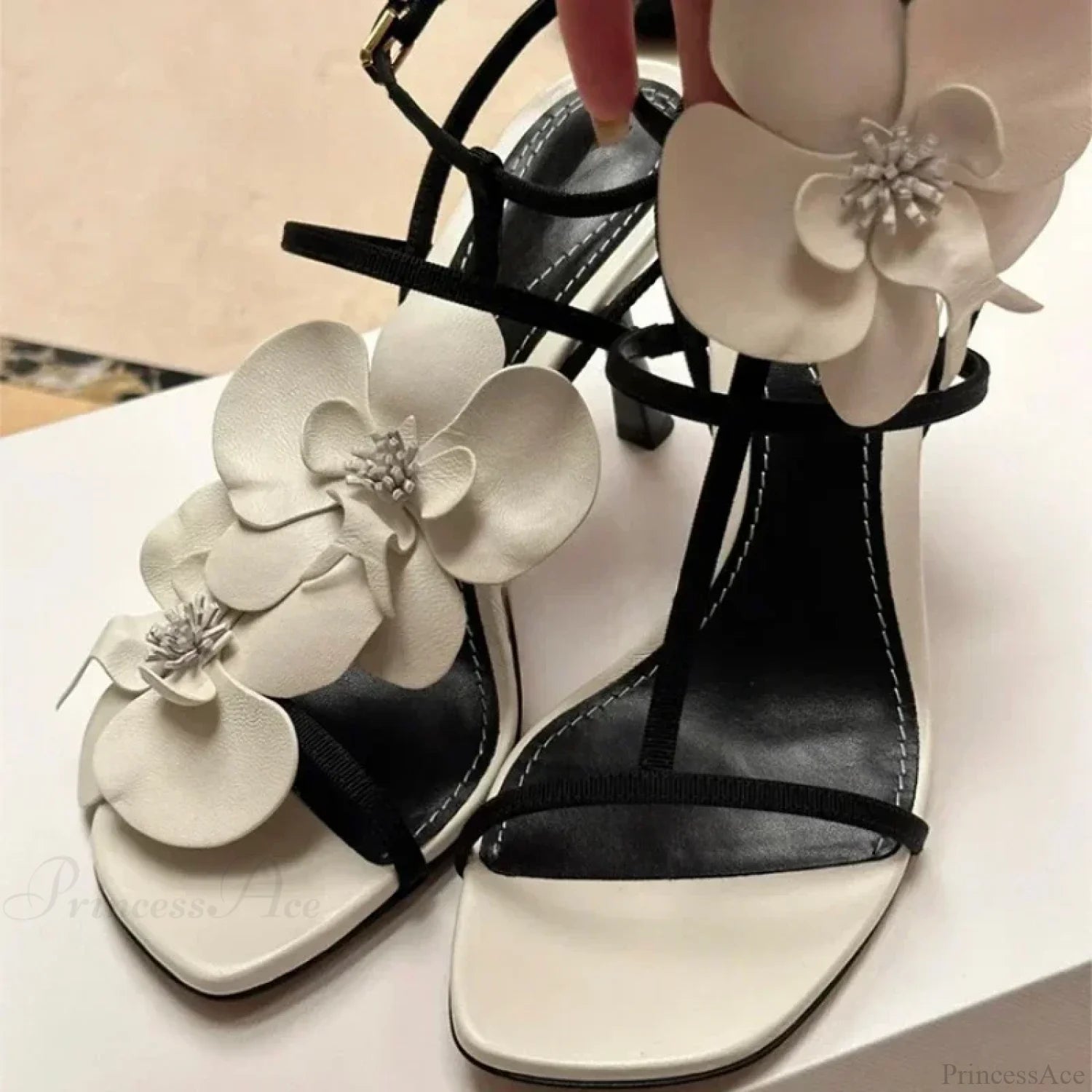 Flower Designer Slingback Summer Elegant Party Wedding Floral Stiletto High Heel