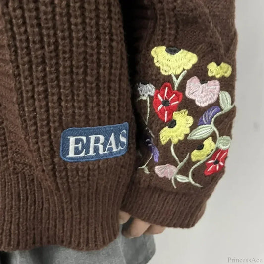 Flower Embroidered Y2K Cardigan