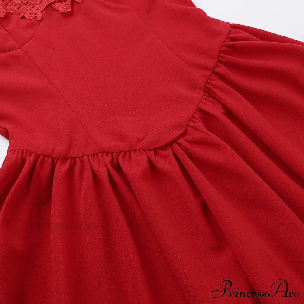 Flower Embroidery Stylish Strapless Mini Dress Lace Dresses