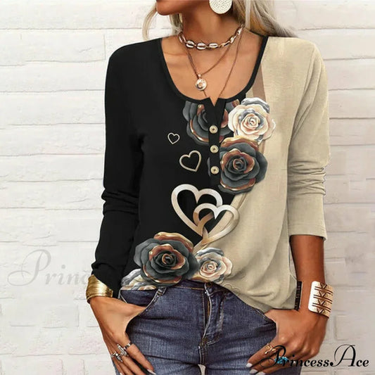 Flowered Heart & Blouse Blouses