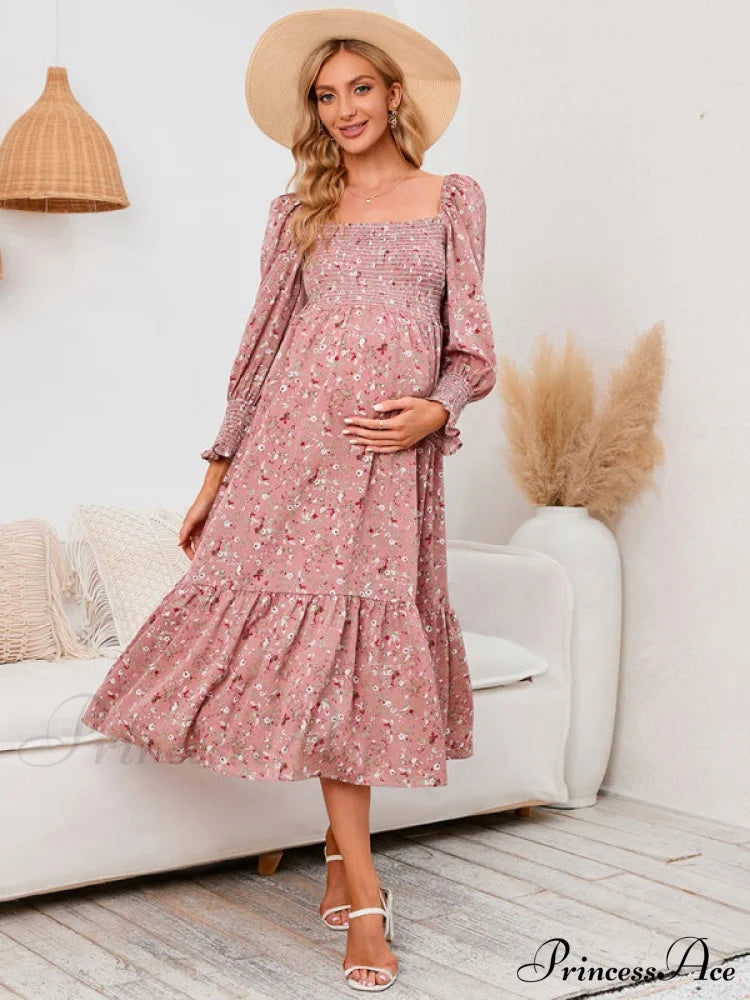 Flowered Maternity Small With Chiffon Gown Print Coats-L