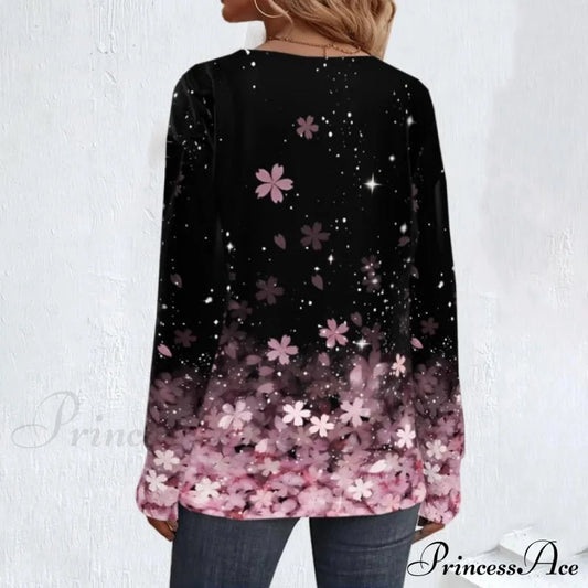 Flowered With Blouse Gradient Design Blouses