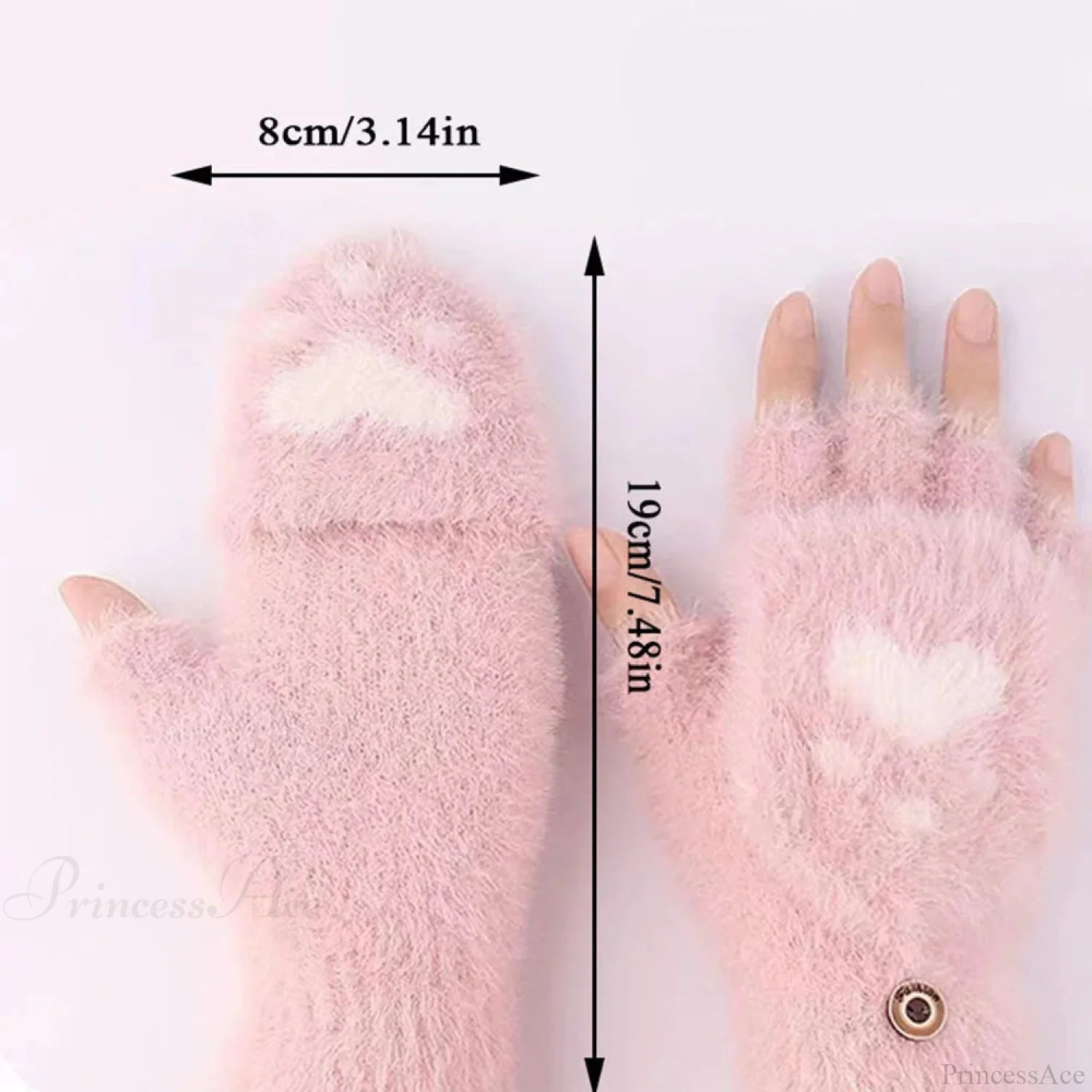 Fluffy Bear Cat Paw Claw Fingerless Winter Gloves - Korean Style Gift For Christmas Gloves-L