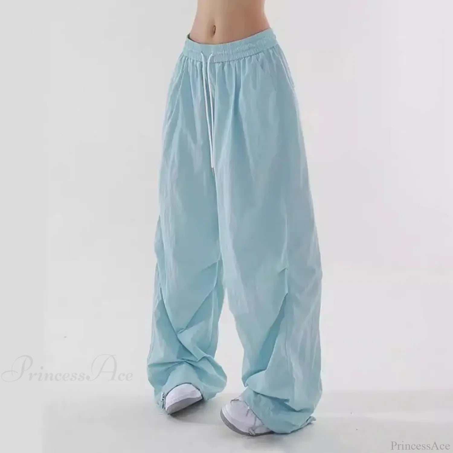 Fluorescent Drawstring Wide Leg Cargo Pant pant-250223