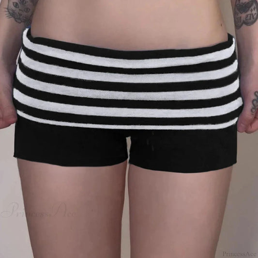 Fold Over Banded Knit Short Black / S