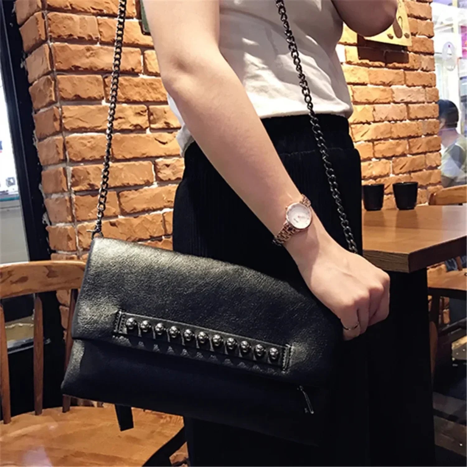 Folding Design PU Leather Clutch Wristlet wristlet-250126