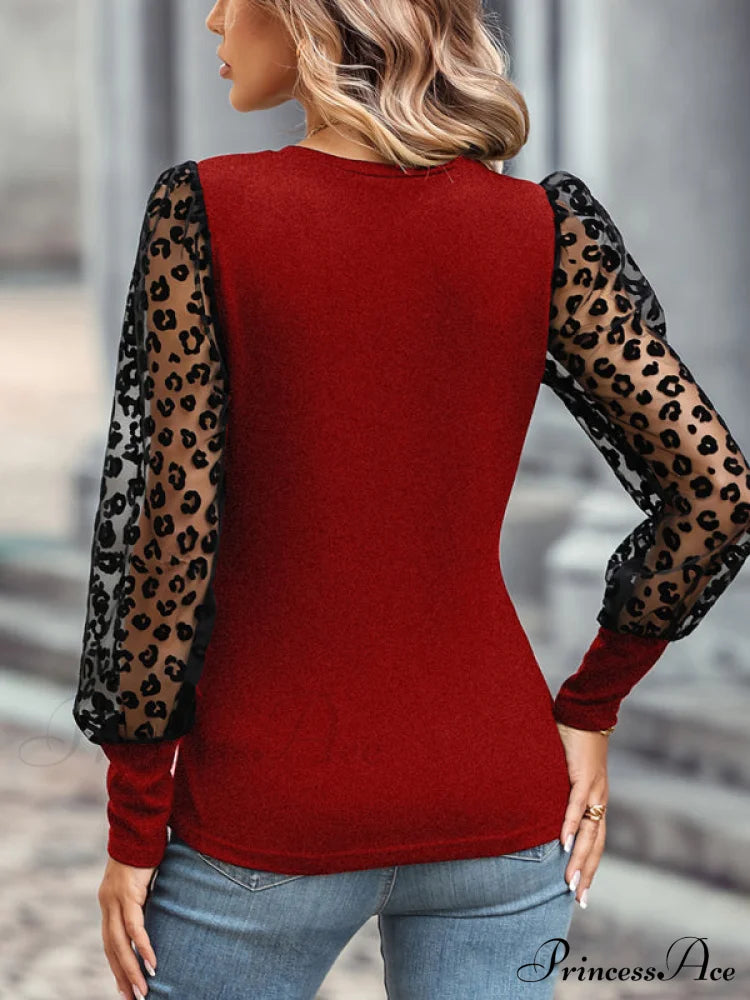 For Arm Block Color Slim Long Top Women