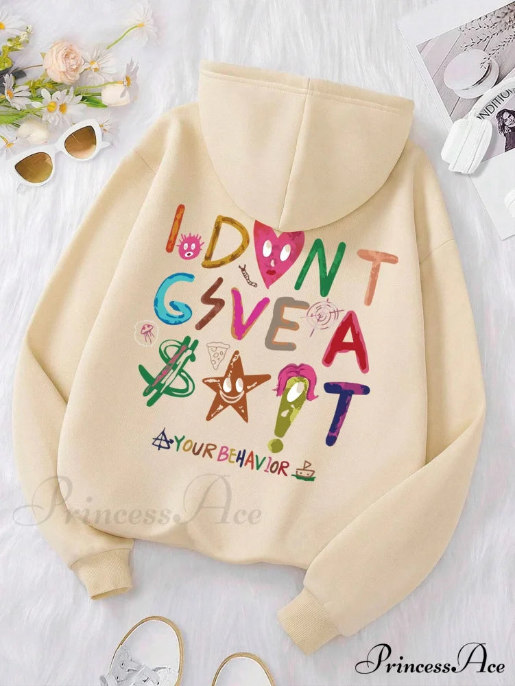 Funny Oversized Fleece Cozy Casual Hoodie Beige / S Sweatshirts & Hoodies-L