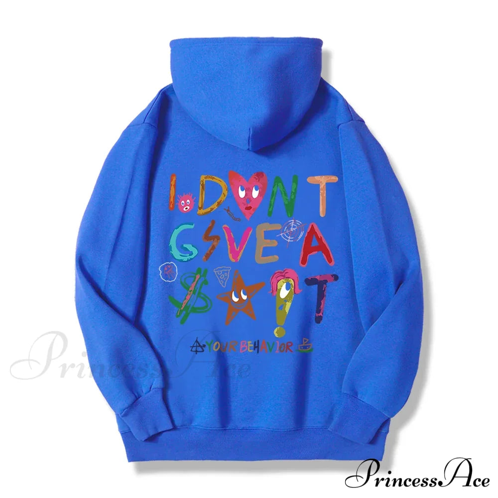 Funny Oversized Fleece Cozy Casual Hoodie Blue / S Sweatshirts & Hoodies-L