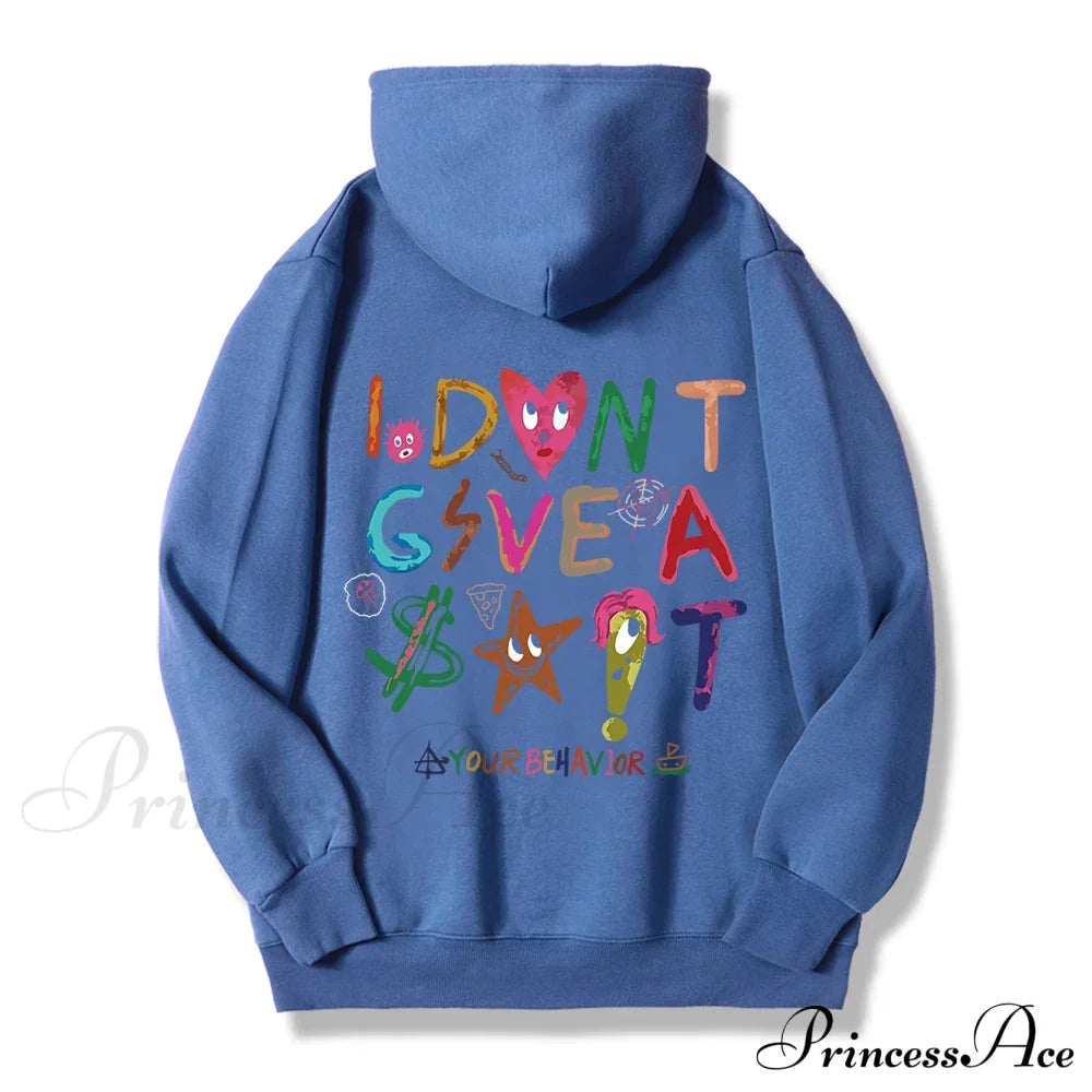 Funny Oversized Fleece Cozy Casual Hoodie Haze Blue / S Sweatshirts & Hoodies-L