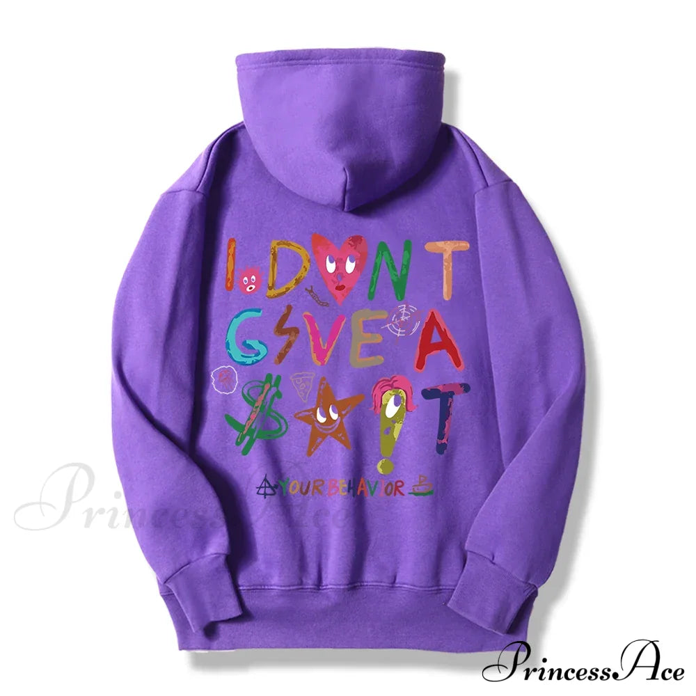 Funny Oversized Fleece Cozy Casual Hoodie Purple / S Sweatshirts & Hoodies-L